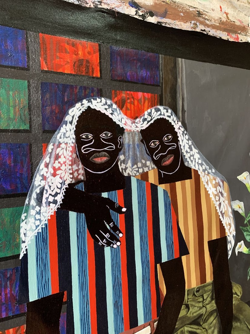 Acrylic painting Under one Blanket Akintomide Akinshola - 3