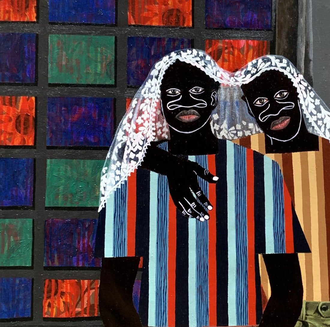 Acrylic painting Under one Blanket Akintomide Akinshola - 4