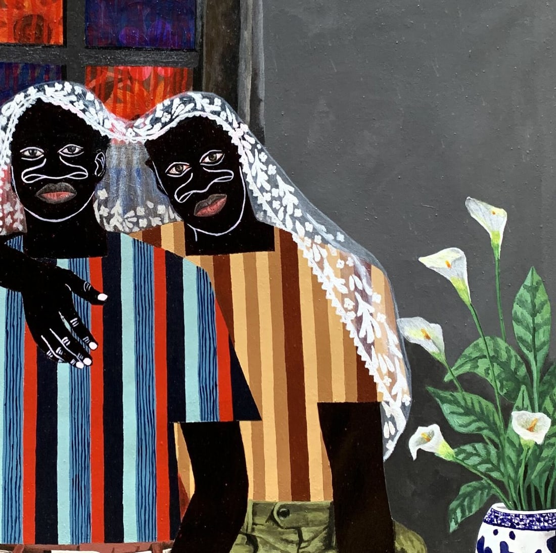 Acrylic painting Under one Blanket Akintomide Akinshola - 5