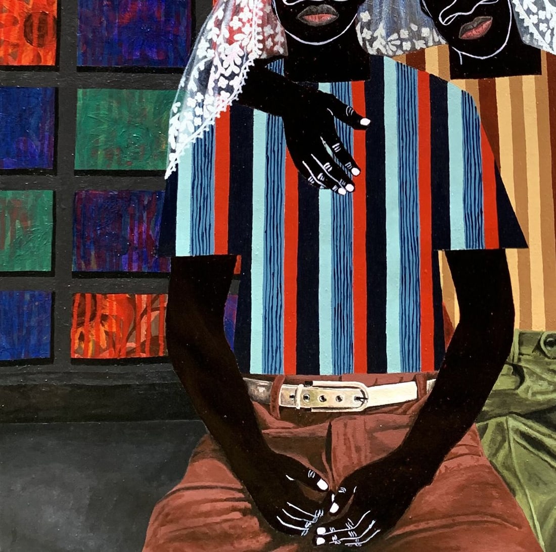 Acrylic painting Under one Blanket Akintomide Akinshola - 6