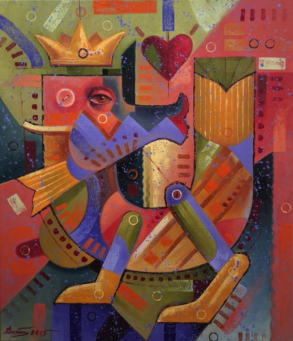 Oil painting Queen colors Sergey Voichenko: NoVoich 142*** ABOUT THIS PAINTING **** TITLE: "Queen colors"* ARTISTS: Sergey Voichenko* SIZE: 70x60 cm/'27.55x23.62 inches' * MEDIUM: oil, canvas* HAND PAINTED: Original painting from our collection