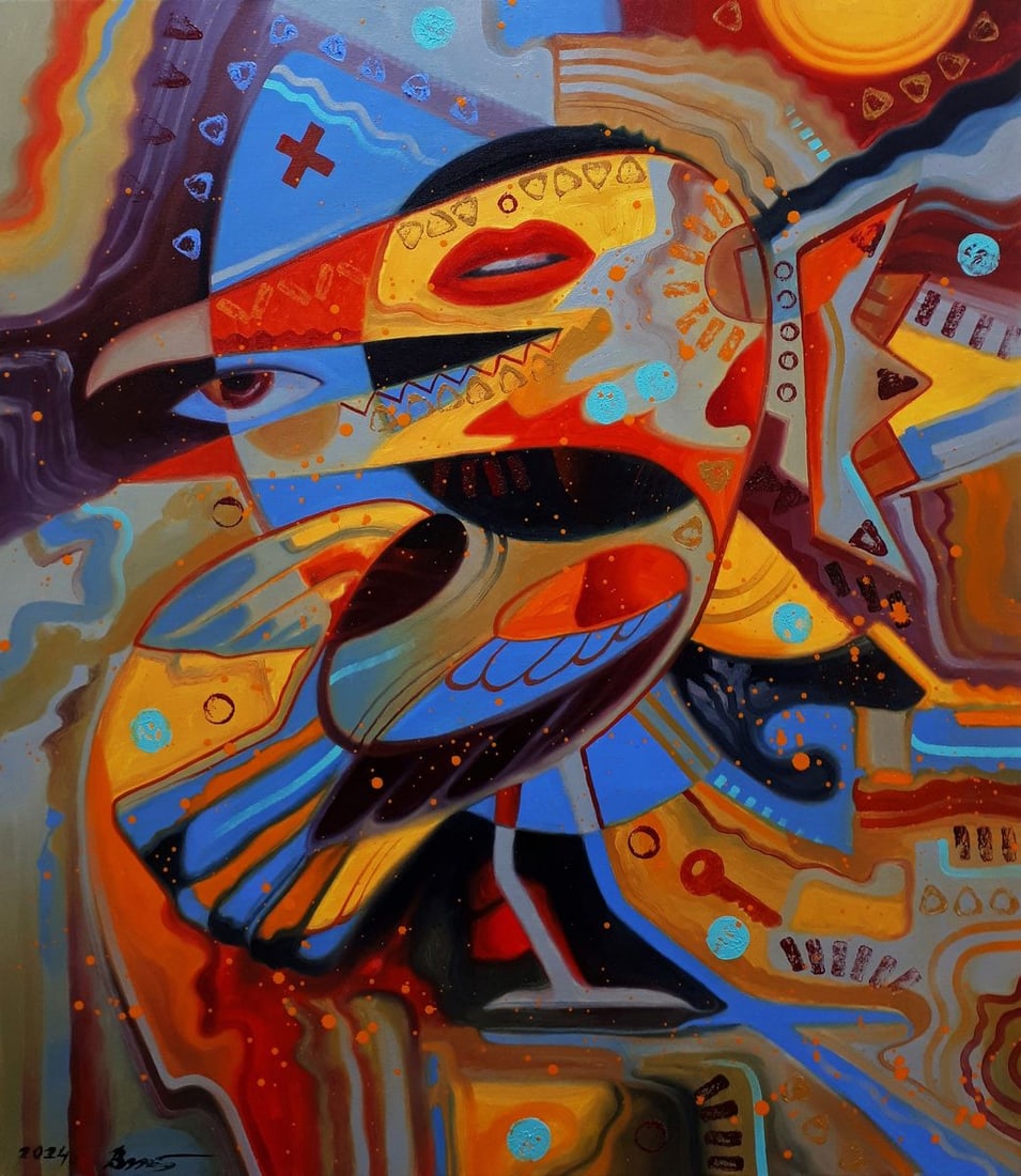 Oil painting Colors of Intention Sergey Voichenko: NoVoich 157*** ABOUT THIS PAINTING **** TITLE: "Colors of Intention"* ARTISTS: Sergey Voichenko* SIZE: 80x70 cm/'31.49x27.55 inches' * MEDIUM: oil, canvas* HAND PAINTED: Original painting from our col