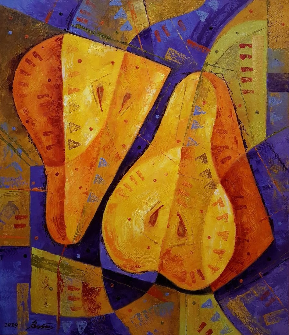 Oil painting Still life with pears Sergey Voichenko: NoVoich 158*** ABOUT THIS PAINTING **** TITLE: "Still life with pears"* ARTISTS: Sergey Voichenko* SIZE: 70x60 cm/'27.55x23.62 inches' * MEDIUM: oil, canvas* HAND PAINTED: Original painting from our c
