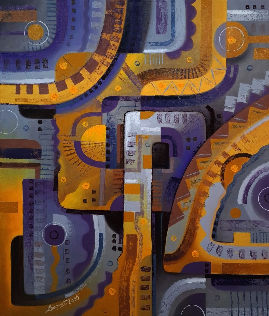 Oil painting Walking in the labyrinth Sergey Voichenko: NoVoich 159*** ABOUT THIS PAINTING **** TITLE: "Walking in the labyrinth"* ARTISTS: Sergey Voichenko* SIZE: 70x60 cm/'27.55x23.62 inches' * MEDIUM: oil, canvas* HAND PAINTED: Original painting from ou