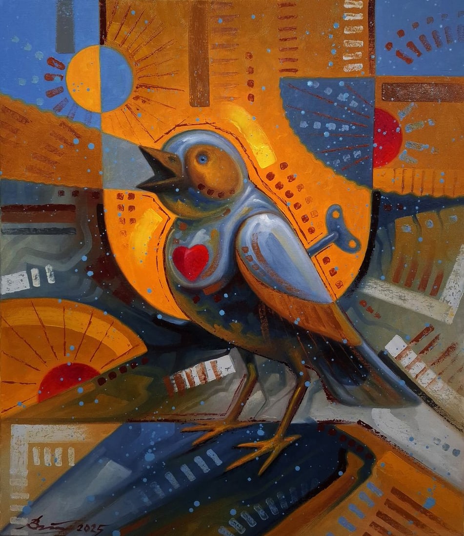 Oil painting The bird is singing Sergey Voichenko (1 of 9)