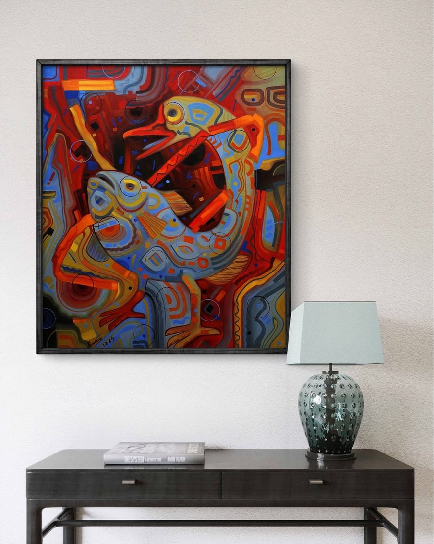 Oil painting The fish goes for a walk Sergey Voichenko - 3