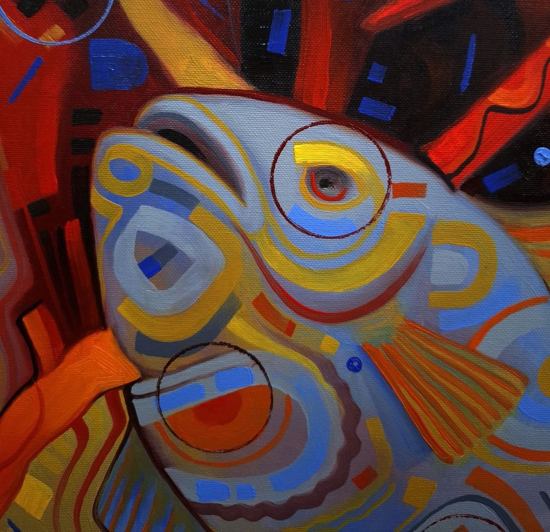 Oil painting The fish goes for a walk Sergey Voichenko - 8