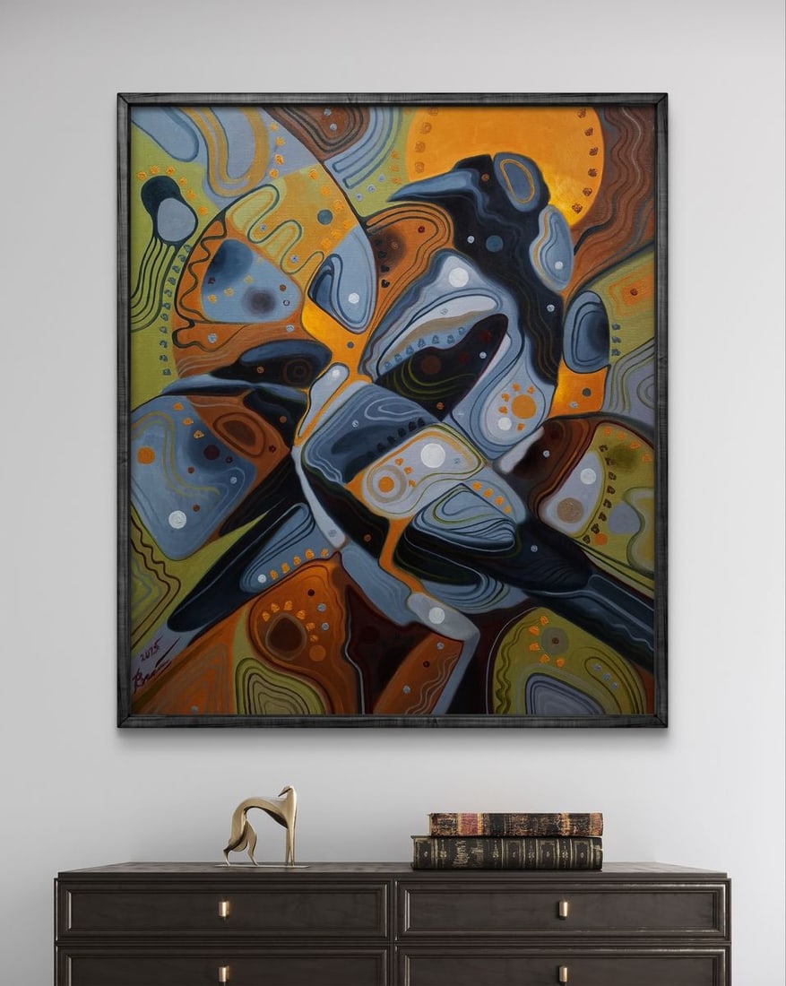 Oil painting Gray crow patterns Sergey Voichenko - 2