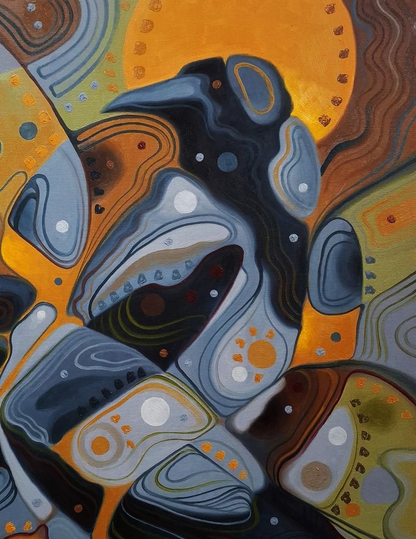 Oil painting Gray crow patterns Sergey Voichenko - 5