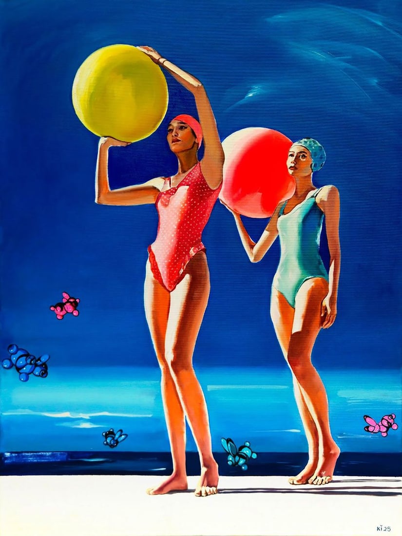 Oil painting Girls at the sea Igor Konovalov: NoKon 142*** ABOUT THIS PAINTING **** TITLE: "Girls at the sea"* ARTISTS: Igor Konovalov* SIZE: 120x90 cm/'47.24x35.43 inches' * MEDIUM: oil, canvas* HAND PAINTED: Original painting from our
