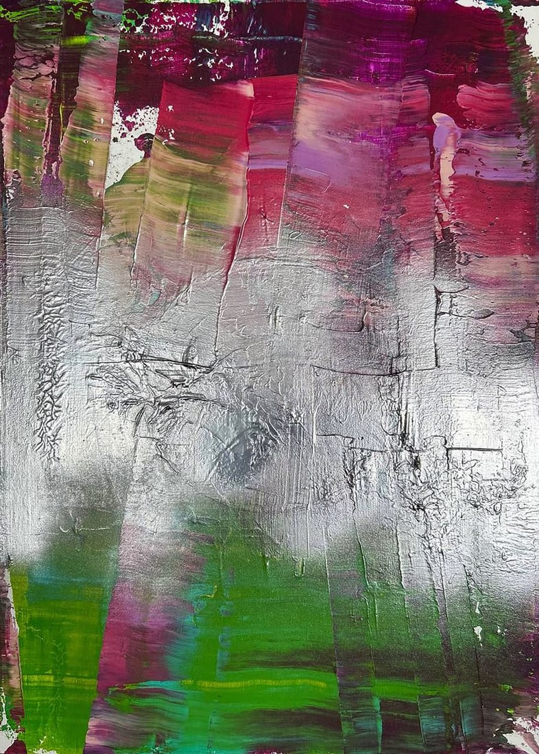 Acrylic painting Mirror of the Soul Olga Melezhik: NoMel 101*** ABOUT THIS PAINTING **** TITLE: "Mirror of the Soul"* ARTISTS: Olga Melezhik * SIZE: 70x50 cm/'27.55x19.68 inches' * MEDIUM: acrylic, chromium, canvas* HAND PAINTED: Original painting fro