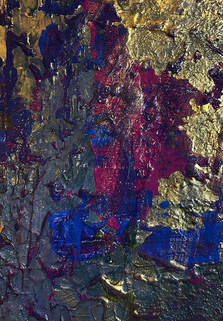 Acrylic painting Golden lilac Olga Melezhik - 5