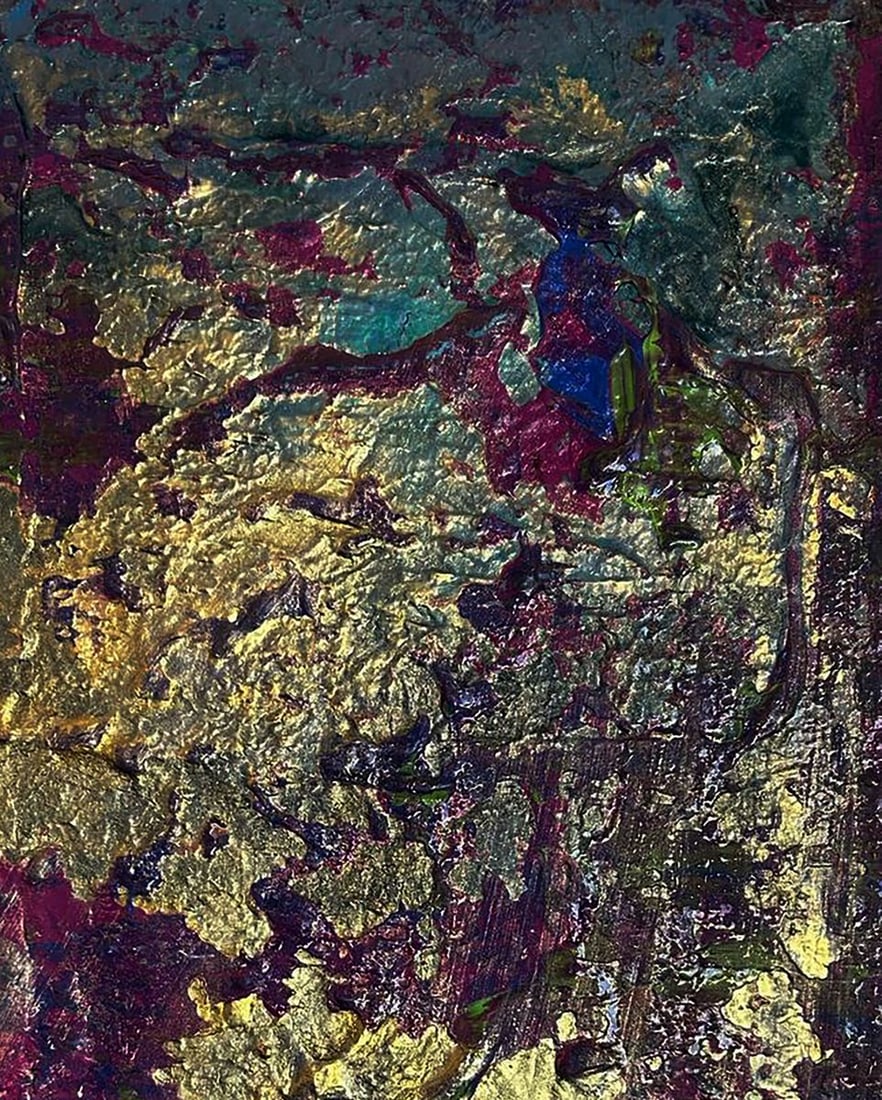 Acrylic painting Golden lilac Olga Melezhik - 7
