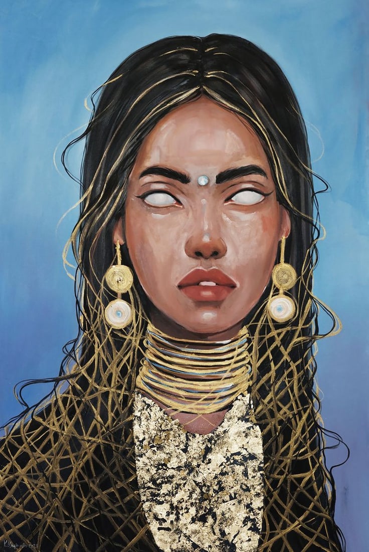 Oil painting Radiance Victoria Kagalovska: NoKagal 6First, we pay attention to external factors, material and obvious. We see through empty eyes and sleep awake. A beautiful dream.*** ABOUT THIS PAINTING **** TITLE: "Radiance"* ARTISTS: