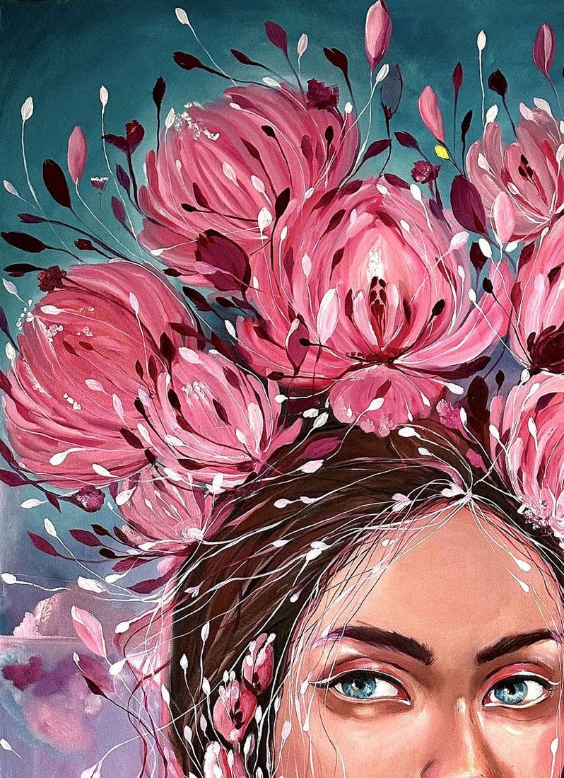 Oil painting Pions Victoria Kagalovska - 4