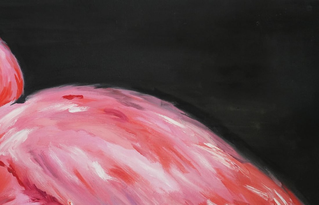 Oil painting Pink flamingo Victoria Kagalovska - 8