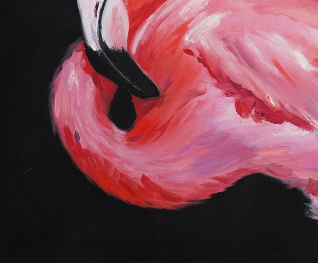 Oil painting Pink flamingo Victoria Kagalovska - 9