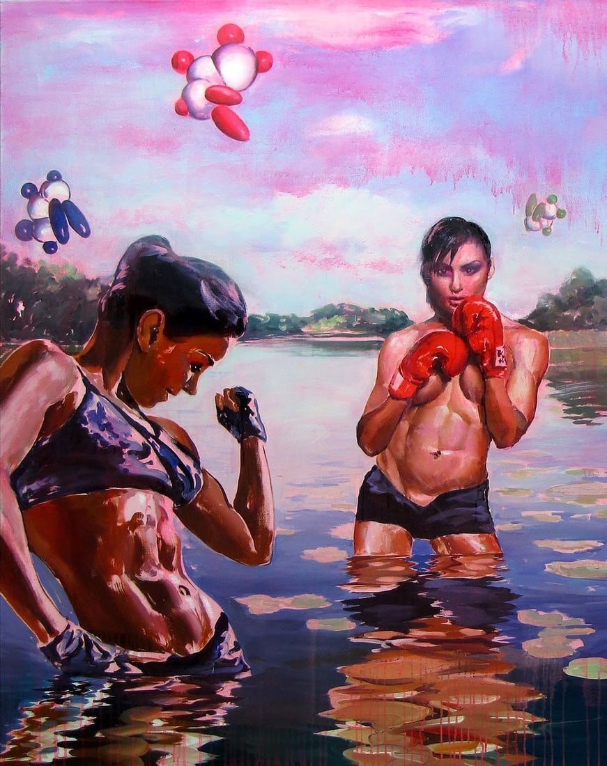 Oil painting Pink dust Igor Konovalov: NoKon 10*** ABOUT THIS PAINTING **** TITLE: "Pink dust"* ARTISTS: Igor Konovalov* SIZE: 135x110 cm/'53.14x43.30 inches' * MEDIUM: oil, canvas* HAND PAINTED: Original painting from our collection* COND