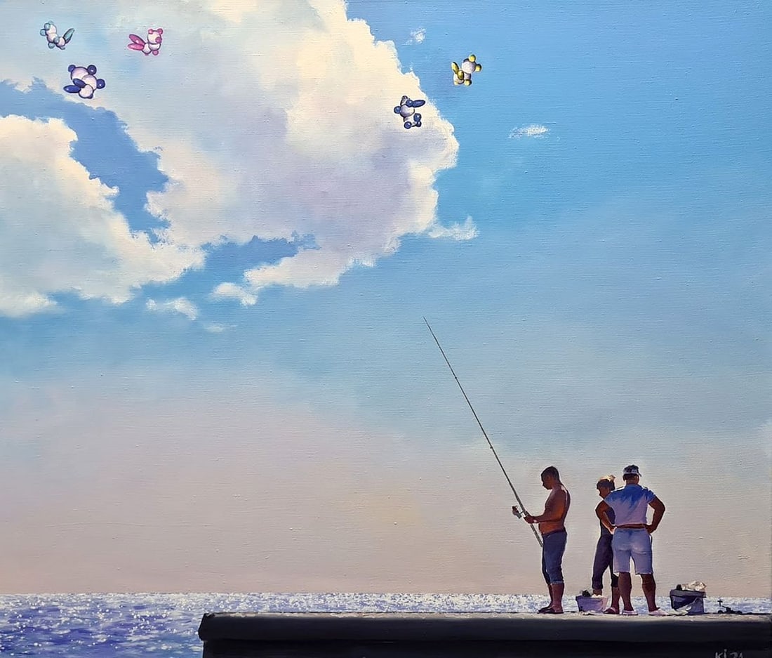 Oil painting Without WiFi Igor Konovalov: NoKon 21*** ABOUT THIS PAINTING **** TITLE: "Without WiFi"* ARTISTS: Igor Konovalov* SIZE: 135x110 cm/'53.14x43.30 inches' * MEDIUM: oil, canvas* HAND PAINTED: Original painting from our collection* C