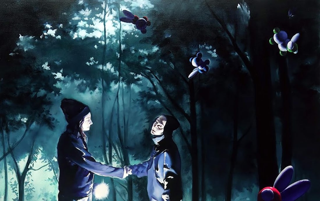 Oil painting Meeting in the forest with a curator Igor Konovalov - 5