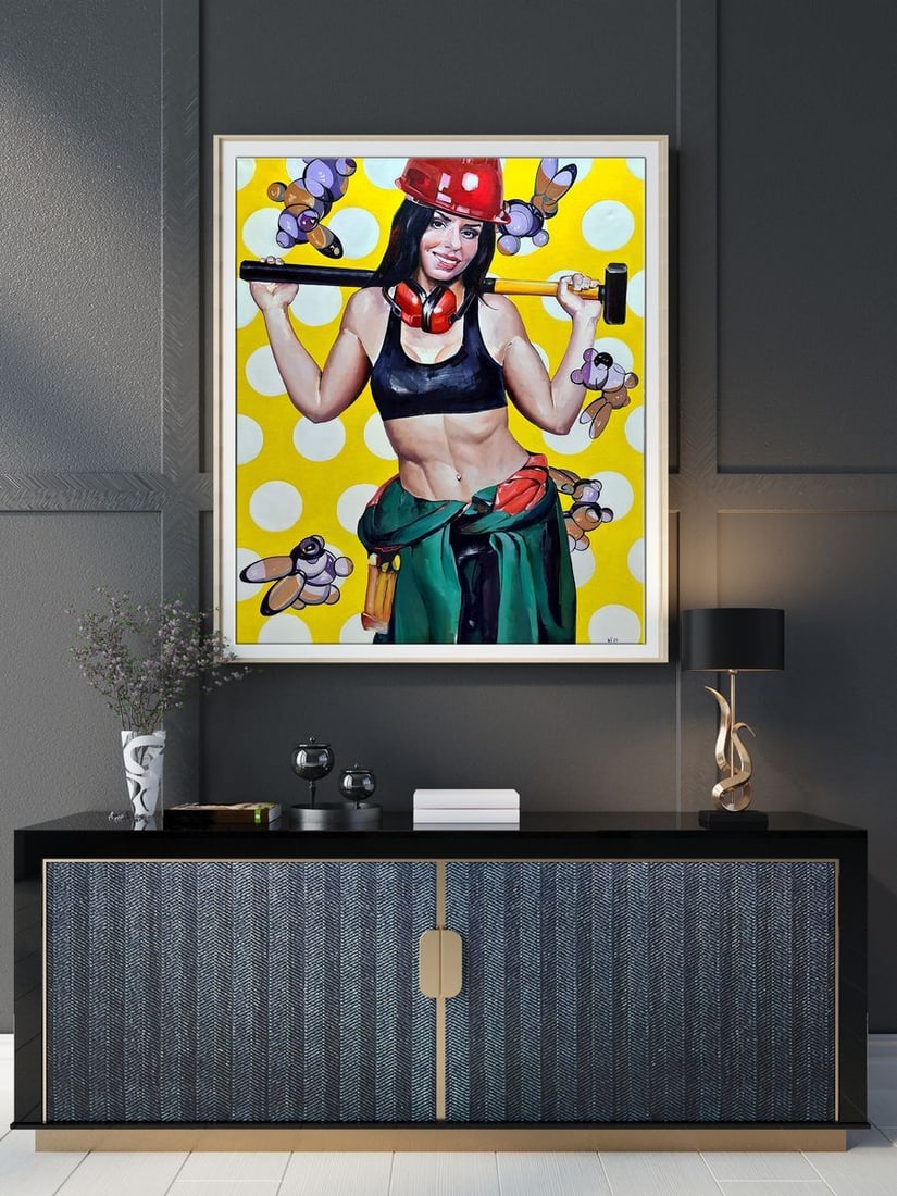 Oil painting Girl with a hammer Igor Konovalov - 2