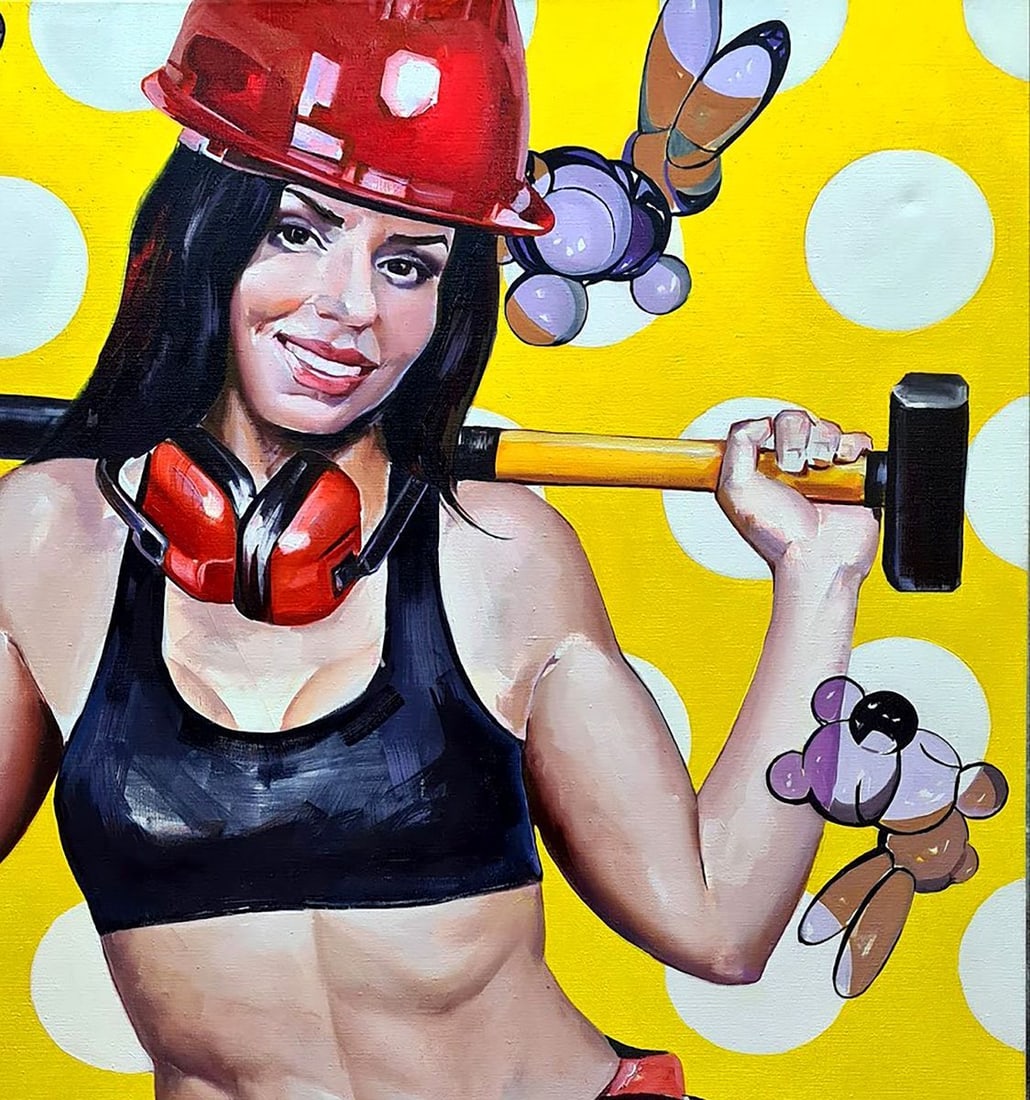 Oil painting Girl with a hammer Igor Konovalov - 5