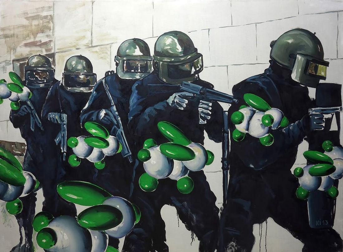 Oil painting InfoWarrior Igor Konovalov: NoKon 38*** ABOUT THIS PAINTING **** TITLE: "InfoWarrior"* ARTISTS: Igor Konovalov* SIZE: 140x190 cm/'55.11x74.80 inches' * MEDIUM: oil, canvas* HAND PAINTED: Original painting from our collection* CO