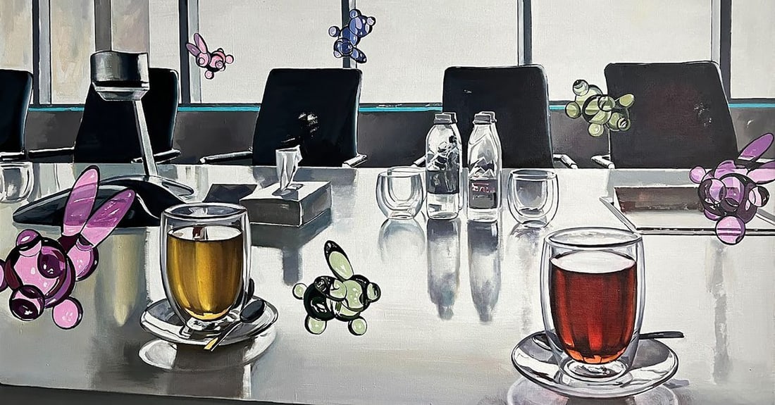 Oil painting Negotiation Igor Konovalov: NoKon 61*** ABOUT THIS PAINTING **** TITLE: "Negotiation"* ARTISTS: Igor Konovalov* SIZE: 130x75 cm/'51.18x29.52 inches' * MEDIUM: oil, canvas* HAND PAINTED: Original painting from our collection* CON