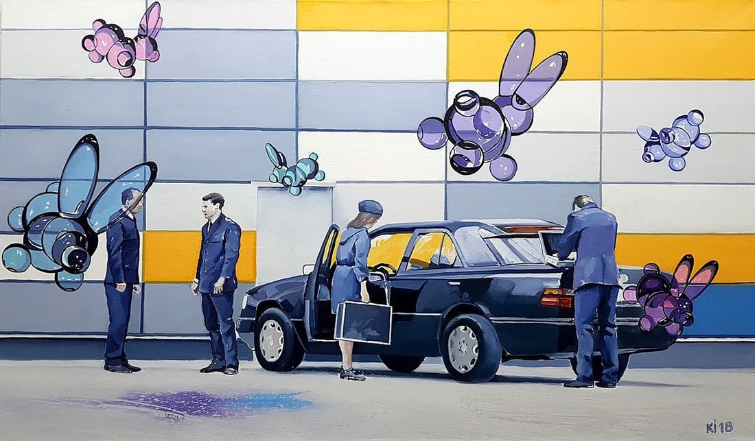 Oil painting Experts are conducting the investigation Igor Konovalov: NoKon 71*** ABOUT THIS PAINTING **** TITLE: "Experts are conducting the investigation"* ARTISTS: Igor Konovalov* SIZE: 80x130 cm/'31.49x51.18 inches' * MEDIUM: oil, canvas* HAND PAINTED: Original