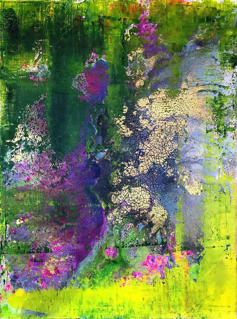 Acrylic painting Lilac Garden Melezhik Olga: NoMel 38*** ABOUT THIS PAINTING **** TITLE: "Lilac Garden"* ARTISTS: Melezhik Olga* SIZE: 50x70 cm/'19.68x27.55 inches' * MEDIUM: acrylic, canvas* HAND PAINTED: Original painting from our collection* 