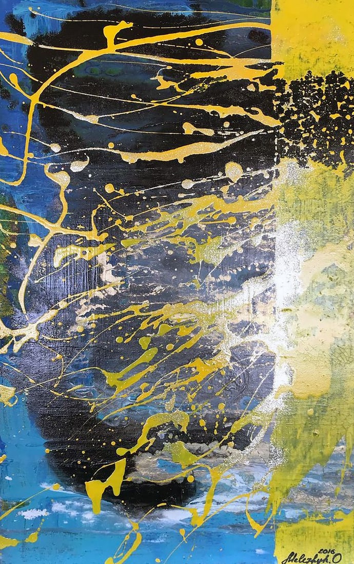 Acrylic painting Shine Melezhik Olga: NoMel 39*** ABOUT THIS PAINTING **** TITLE: "Shine"* ARTISTS: Melezhik Olga* SIZE: 50x70 cm/'19.68x27.55 inches' * MEDIUM: acrylic, glitter, canvas* HAND PAINTED: Original painting from our collection