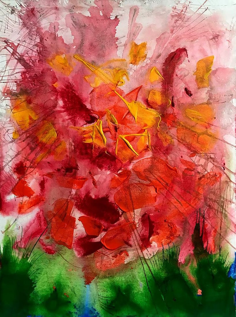 Acrylic painting Secret scent Melezhik Olga: NoMel 42*** ABOUT THIS PAINTING **** TITLE: "Secret scent"* ARTISTS: Melezhik Olga* SIZE: 50x70 cm/'19.68x27.55 inches' * MEDIUM: acrylic, canvas* HAND PAINTED: Original painting from our collection* 
