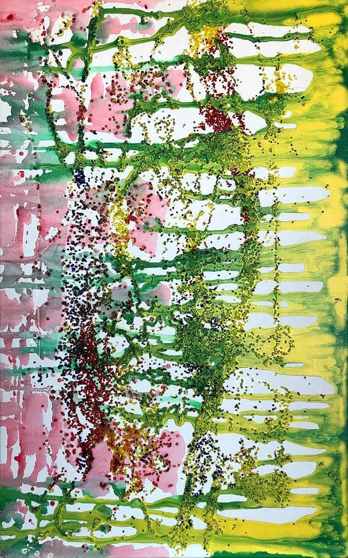 Acrylic painting Morning sun Melezhik Olga: NoMel 45*** ABOUT THIS PAINTING **** TITLE: "Morning sun"* ARTISTS: Melezhik Olga* SIZE: 50x70 cm/'19.68x27.55 inches' * MEDIUM: acrylic, beads, canvas* HAND PAINTED: Original painting from our collec
