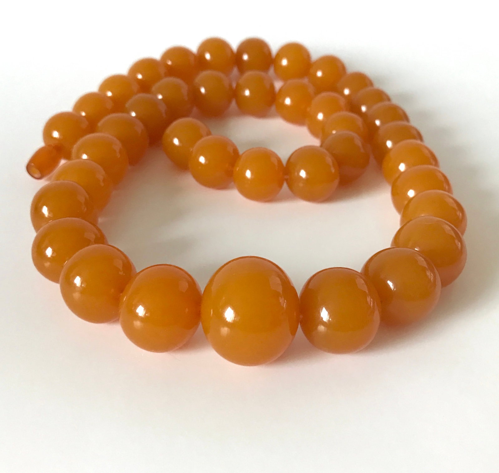 Remarkable Unique Antique Amber Necklace made from Round Amber beads - 9