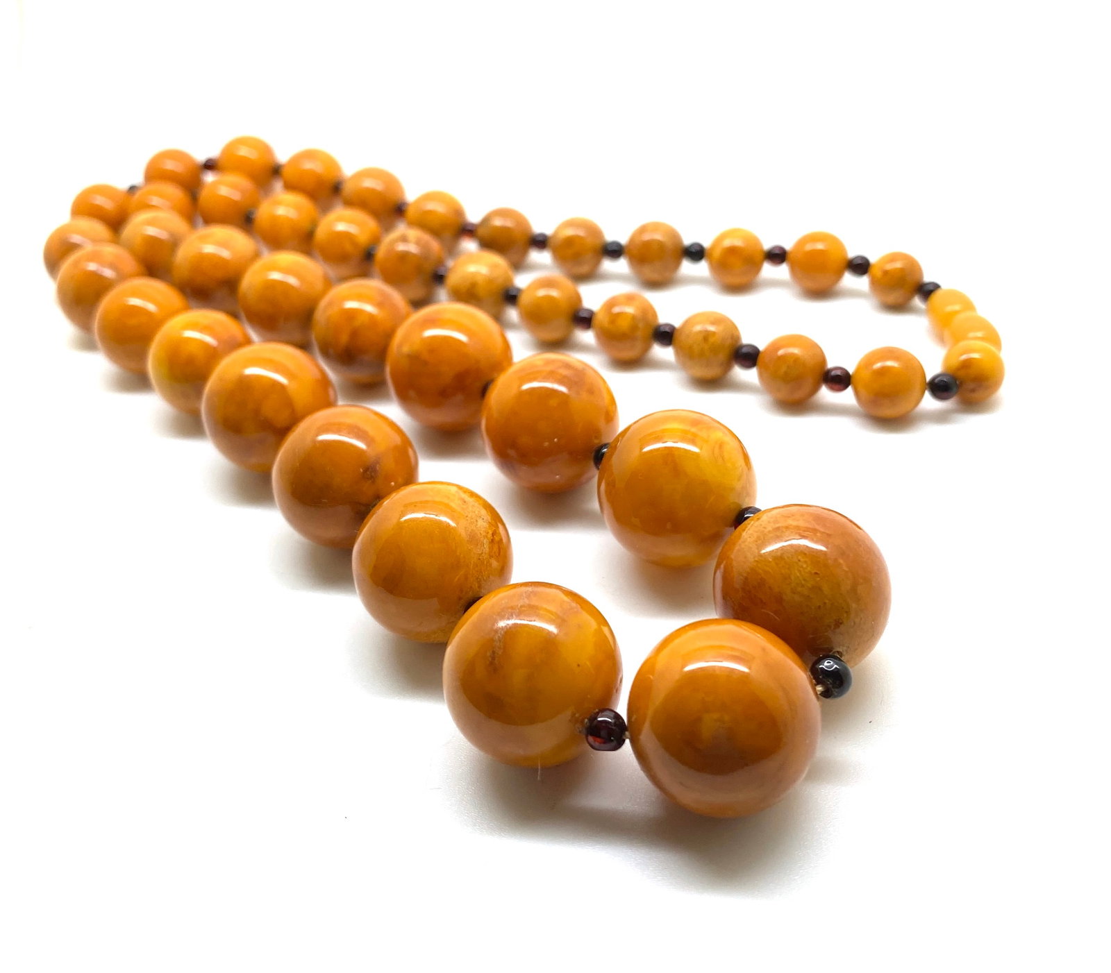 Antique Amber Necklace made from Round Amber beads - 3