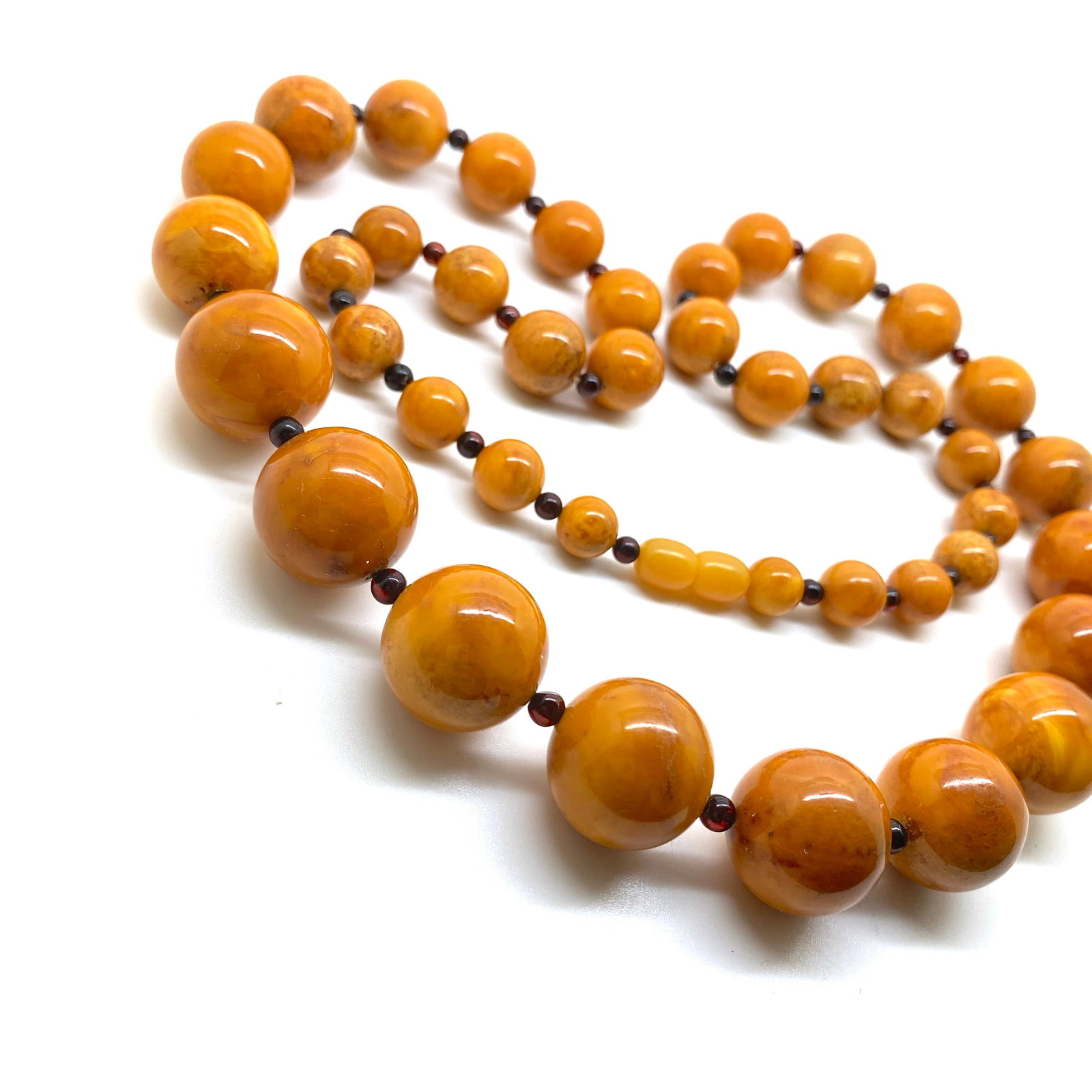 Antique Amber Necklace made from Round Amber beads - 7