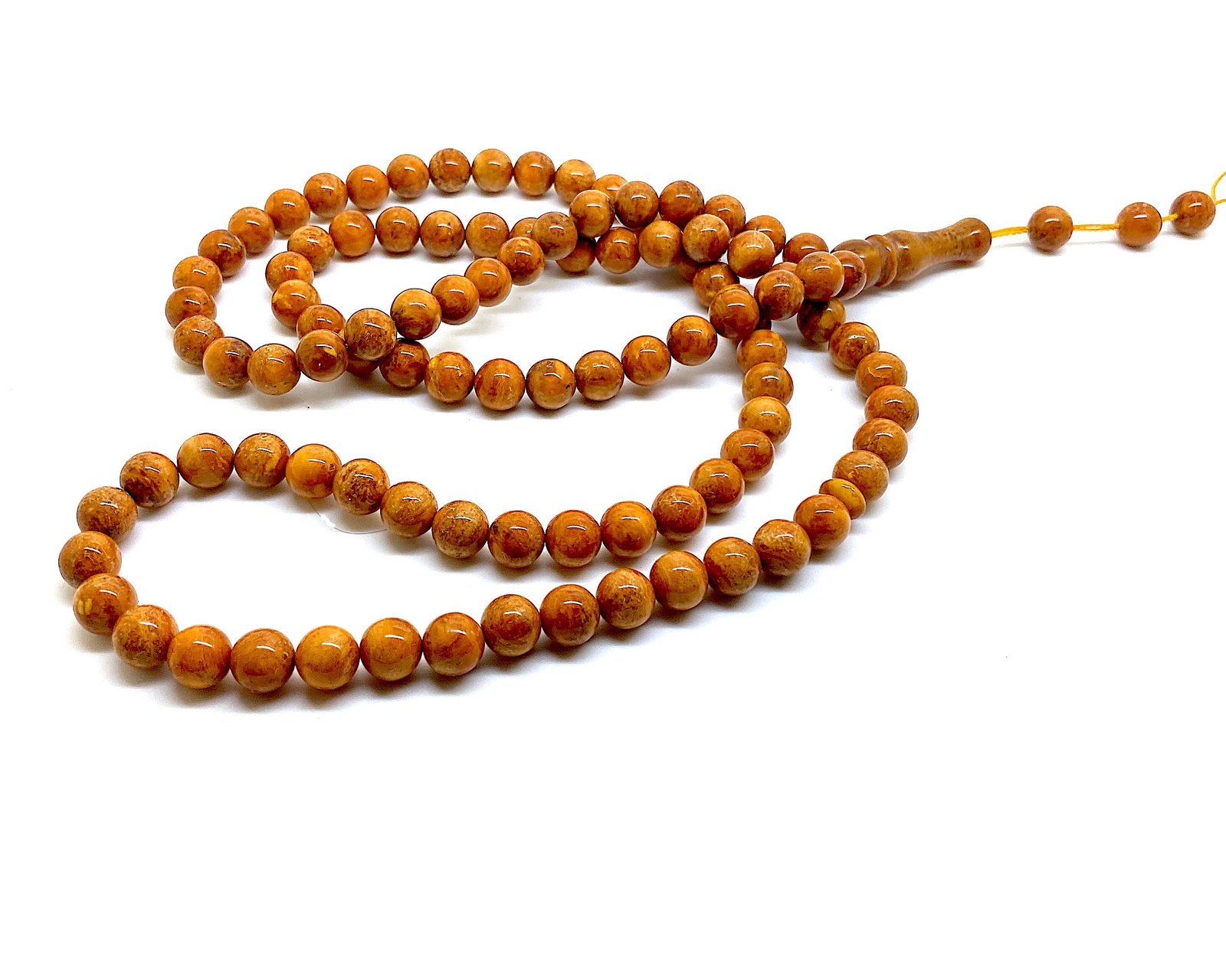Unique and Staggering Amber Tesbih made from Round Amber beads - 6