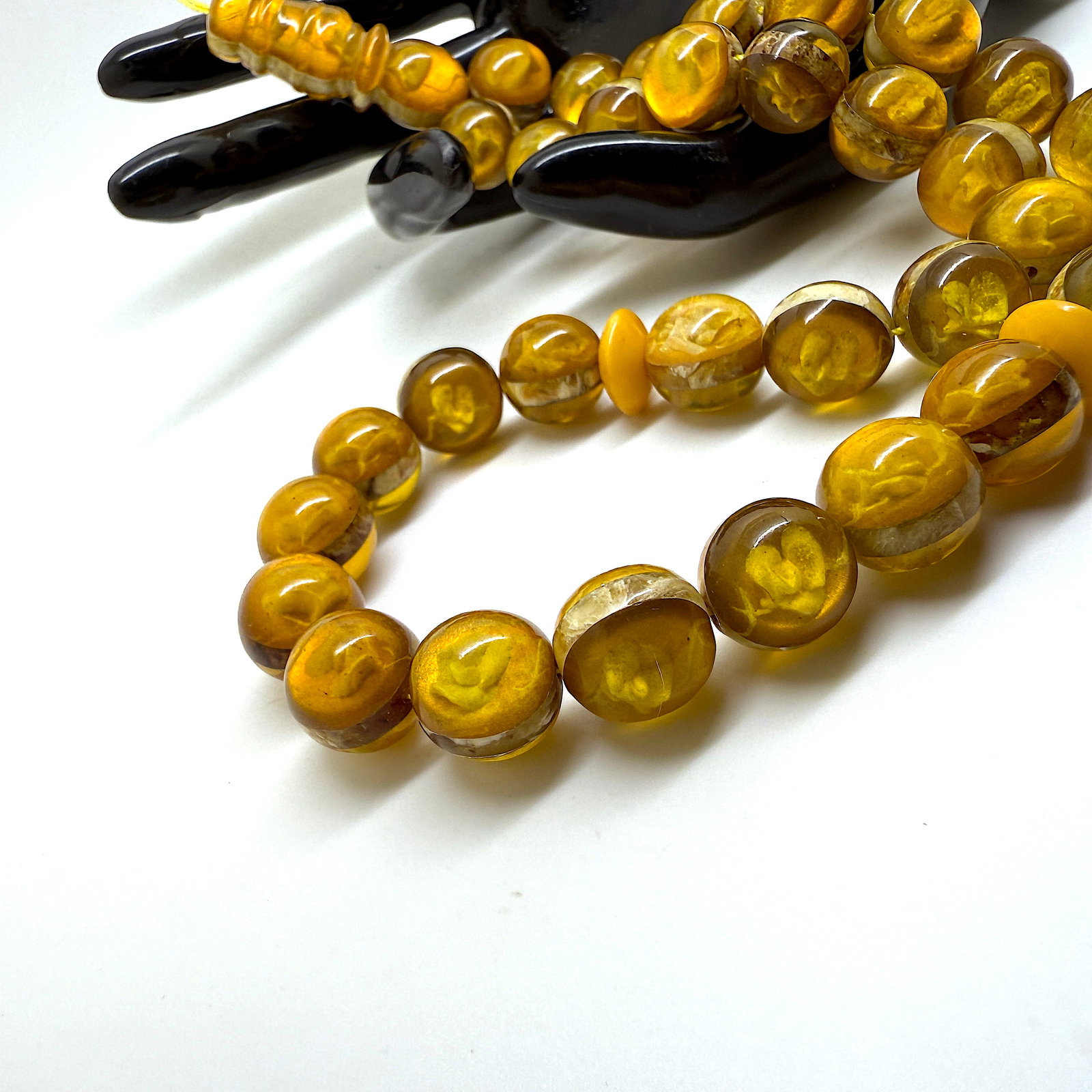 Unique and Fascinating Amber Tesbih made from Round Amber beads - 12