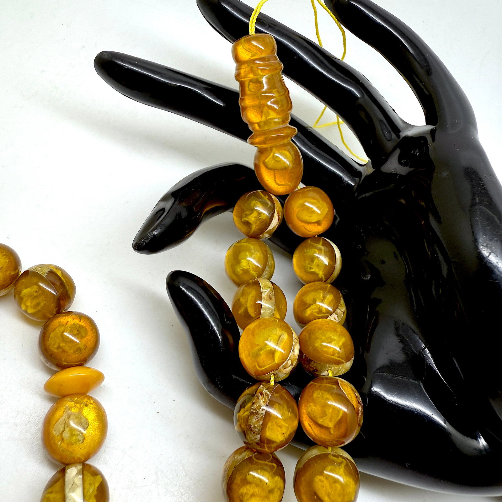 Unique and Fascinating Amber Tesbih made from Round Amber beads - 13