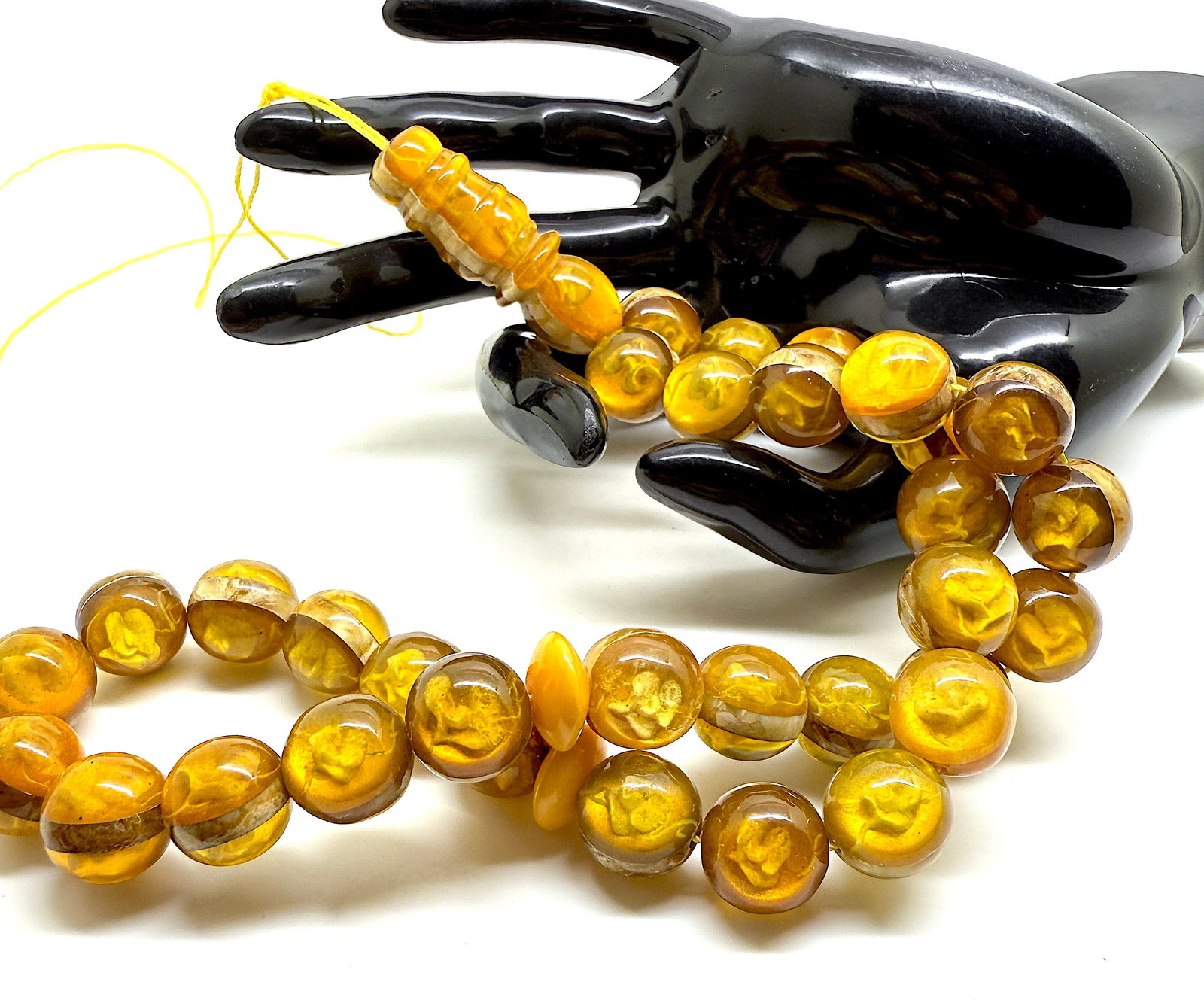 Unique and Fascinating Amber Tesbih made from Round Amber beads - 14