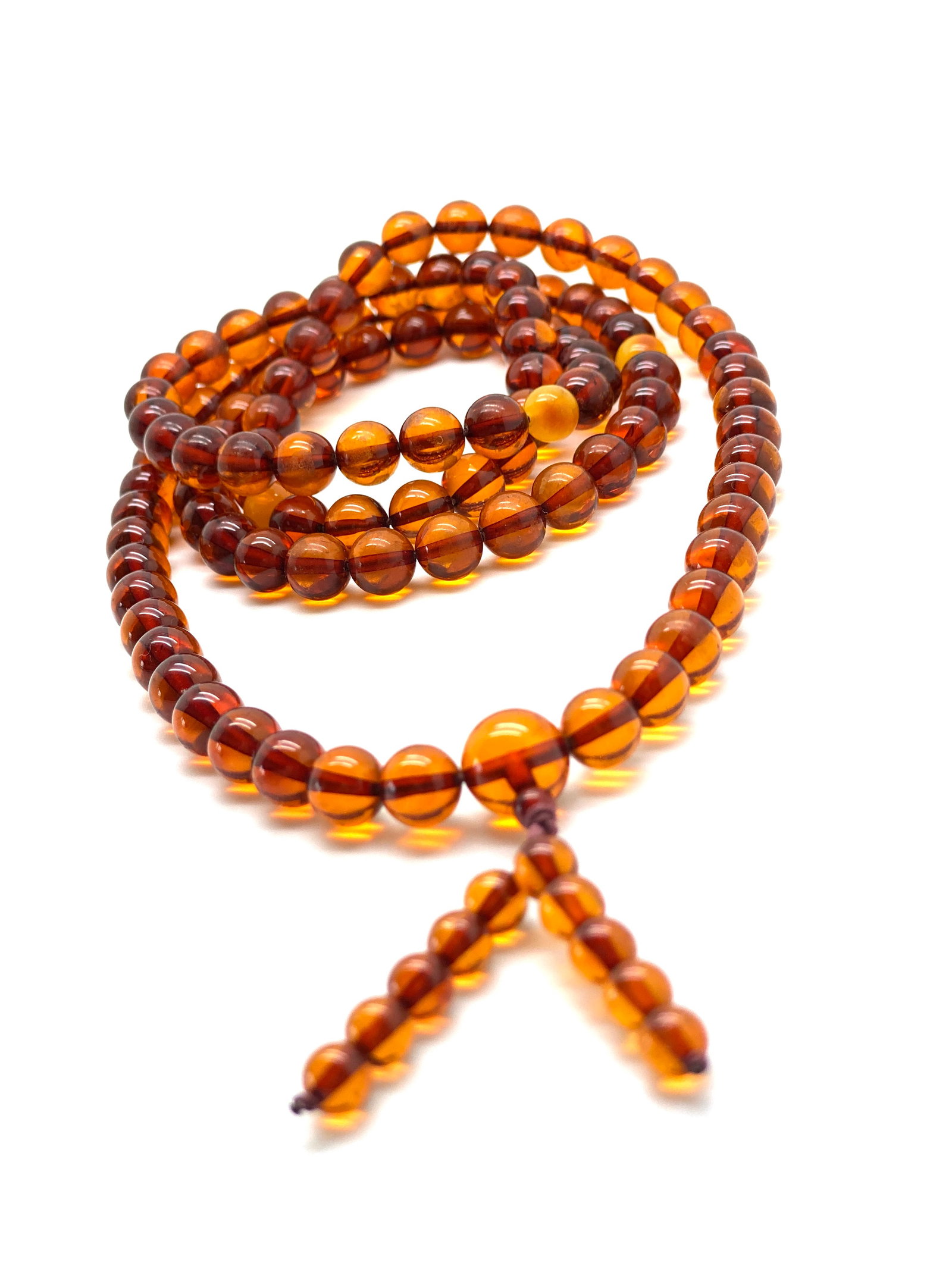 Incredible Amber Mala made from Round Amber beads - 6