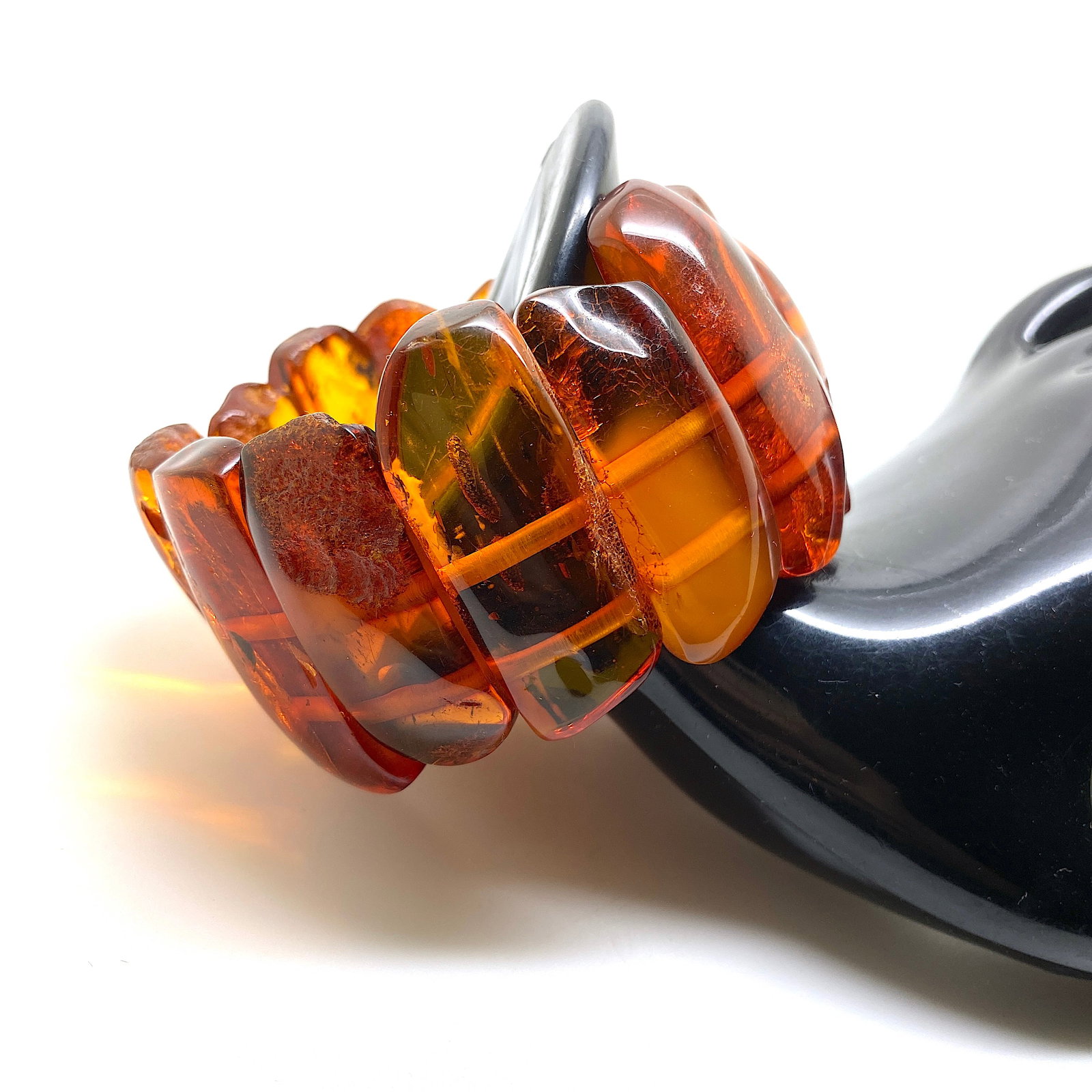Extraordinary Vintage cut Amber bracalet - 10