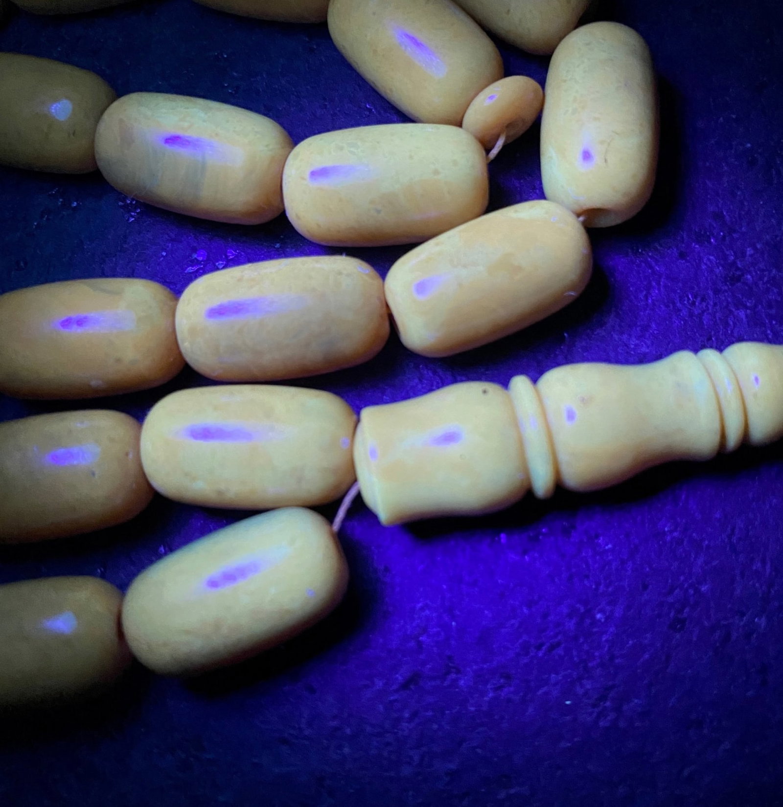 Magnificent Unique Antique Amber Tesbih made from Barrel shaped Amber beads - 7