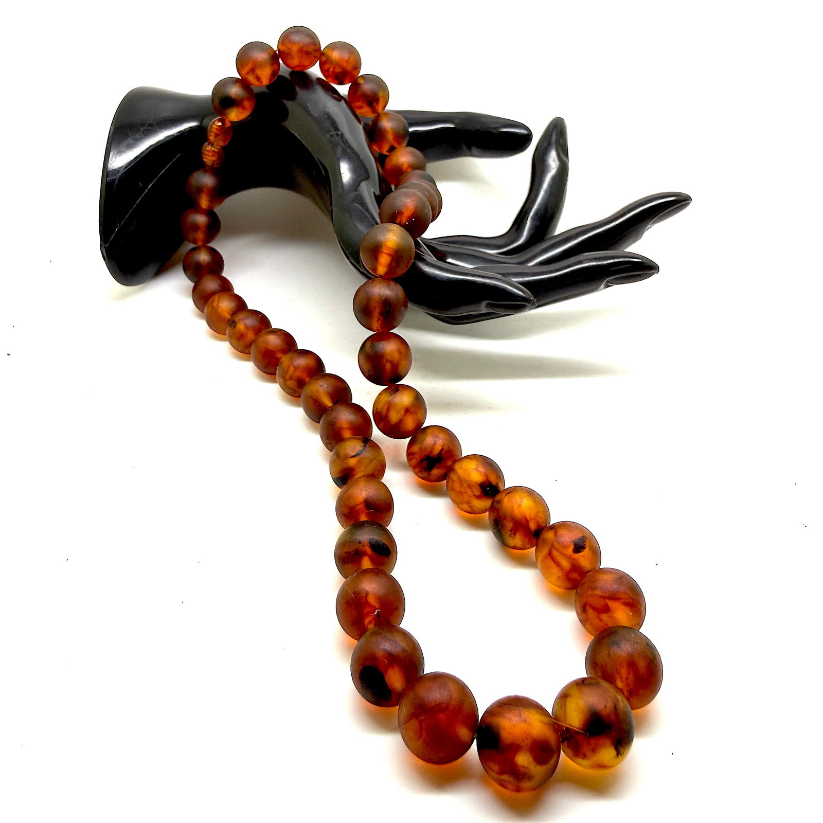 Grand Amber Necklace made from Round Amber beads - 10