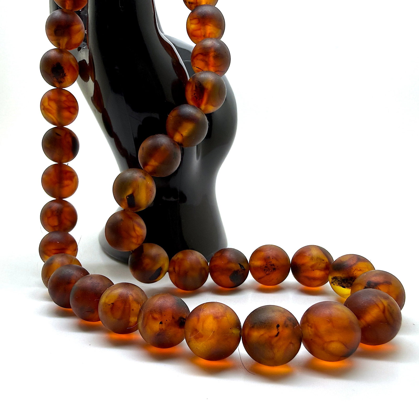 Grand Amber Necklace made from Round Amber beads - 8