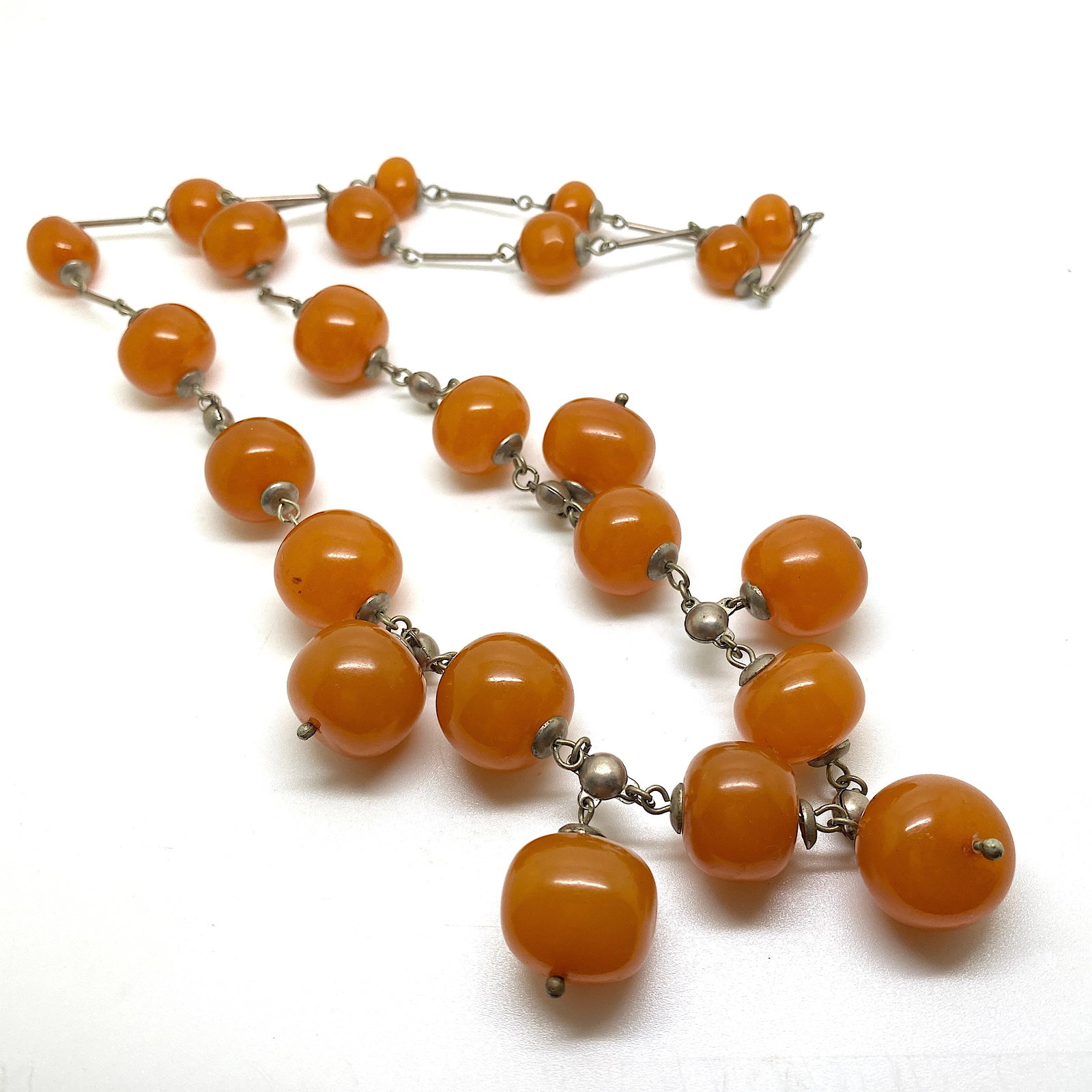 Antique Amber Necklace made from Round Amber beads - 4