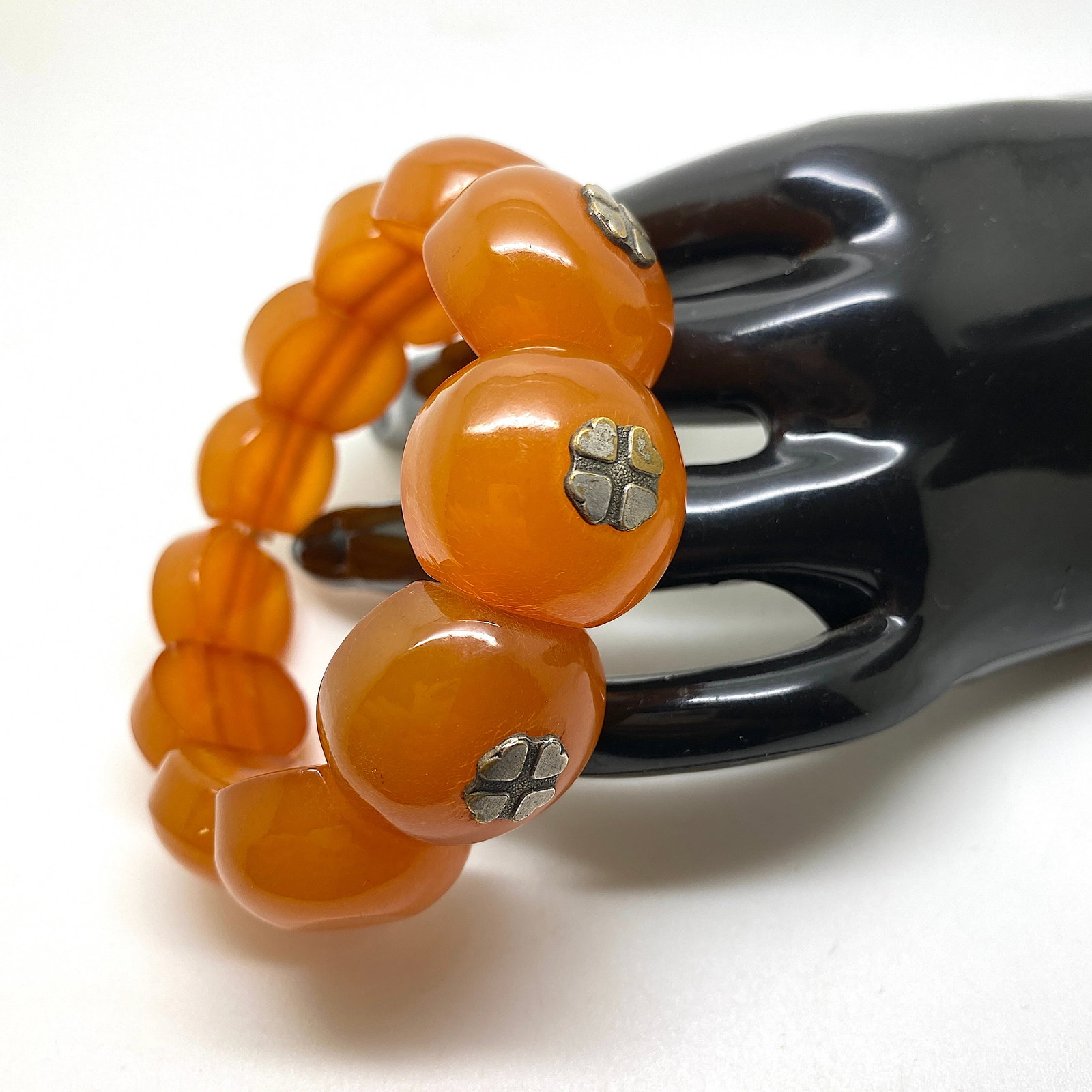 Amazing Unique Vintage Amber Bracelet made from Round Amber beads - 6