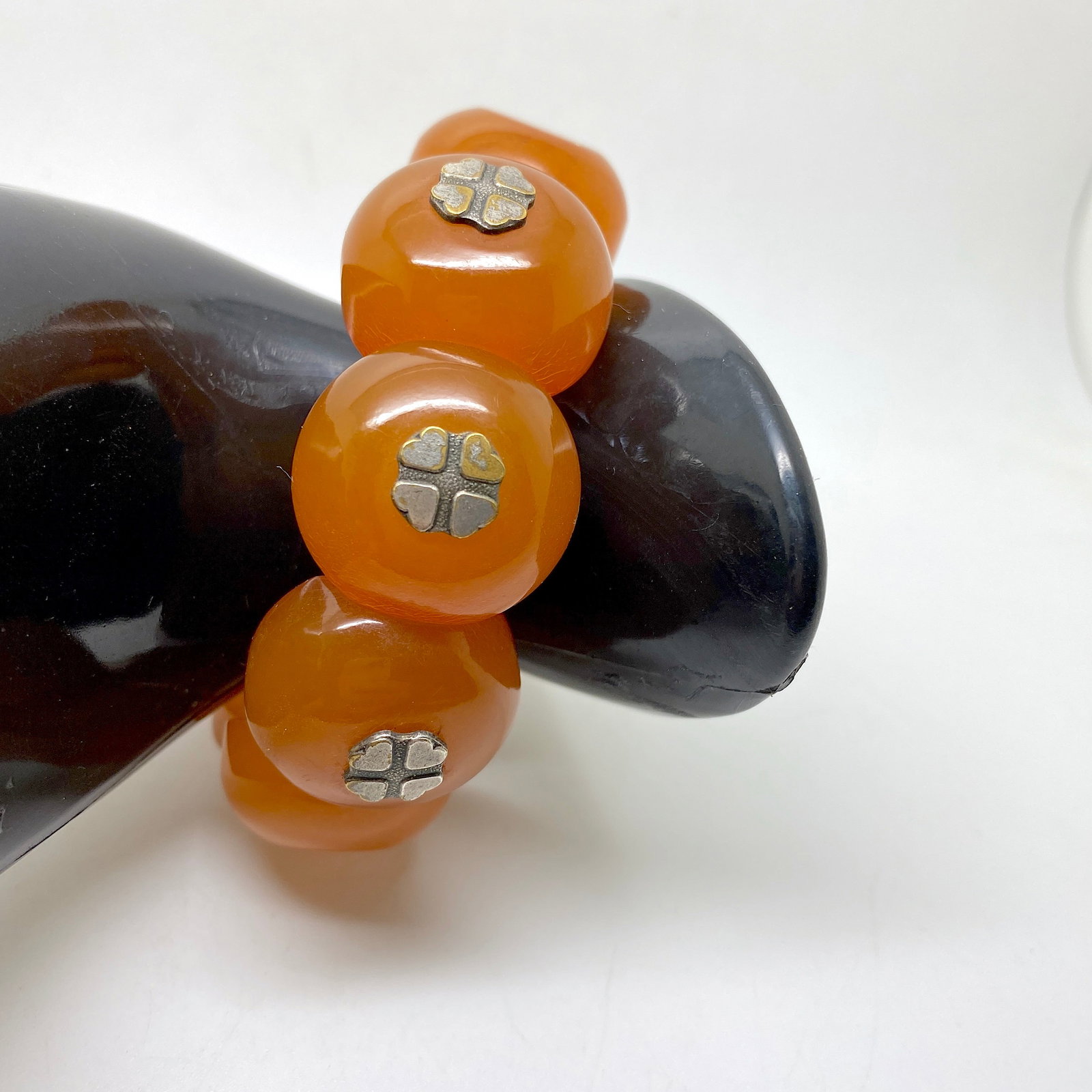 Amazing Unique Vintage Amber Bracelet made from Round Amber beads - 9