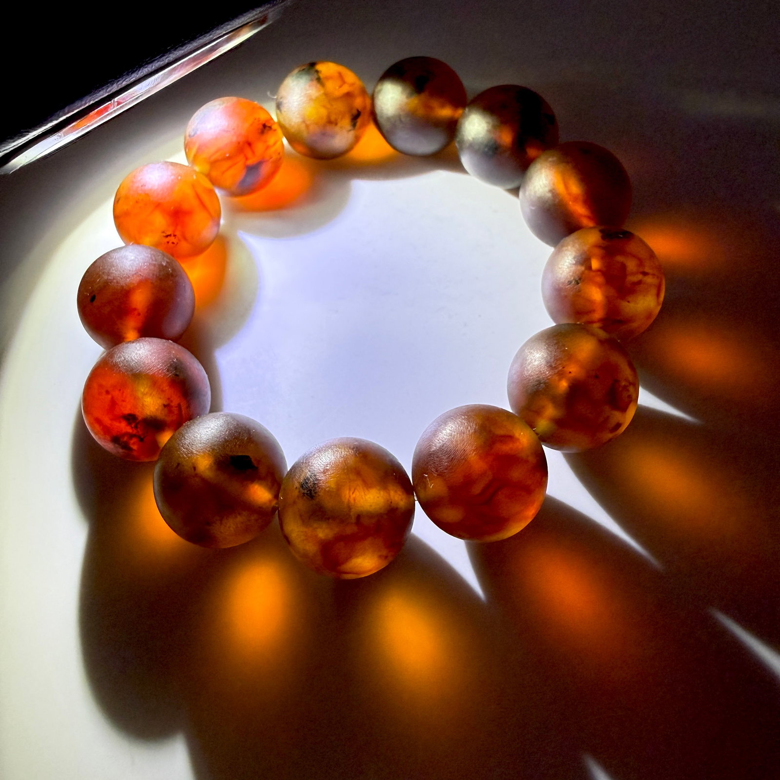 Unique and Exquisite Amber Bracelet made from Round Amber beads - 3