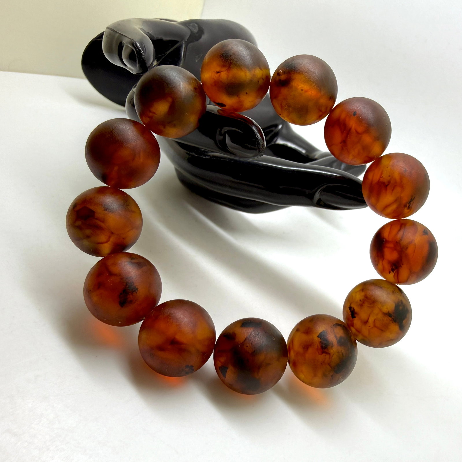 Unique and Exquisite Amber Bracelet made from Round Amber beads - 6